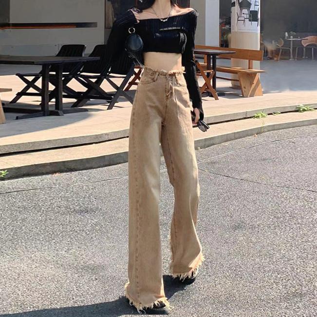 Women's Curry Vintage Loose Straight Leg Wide Leg Jeans