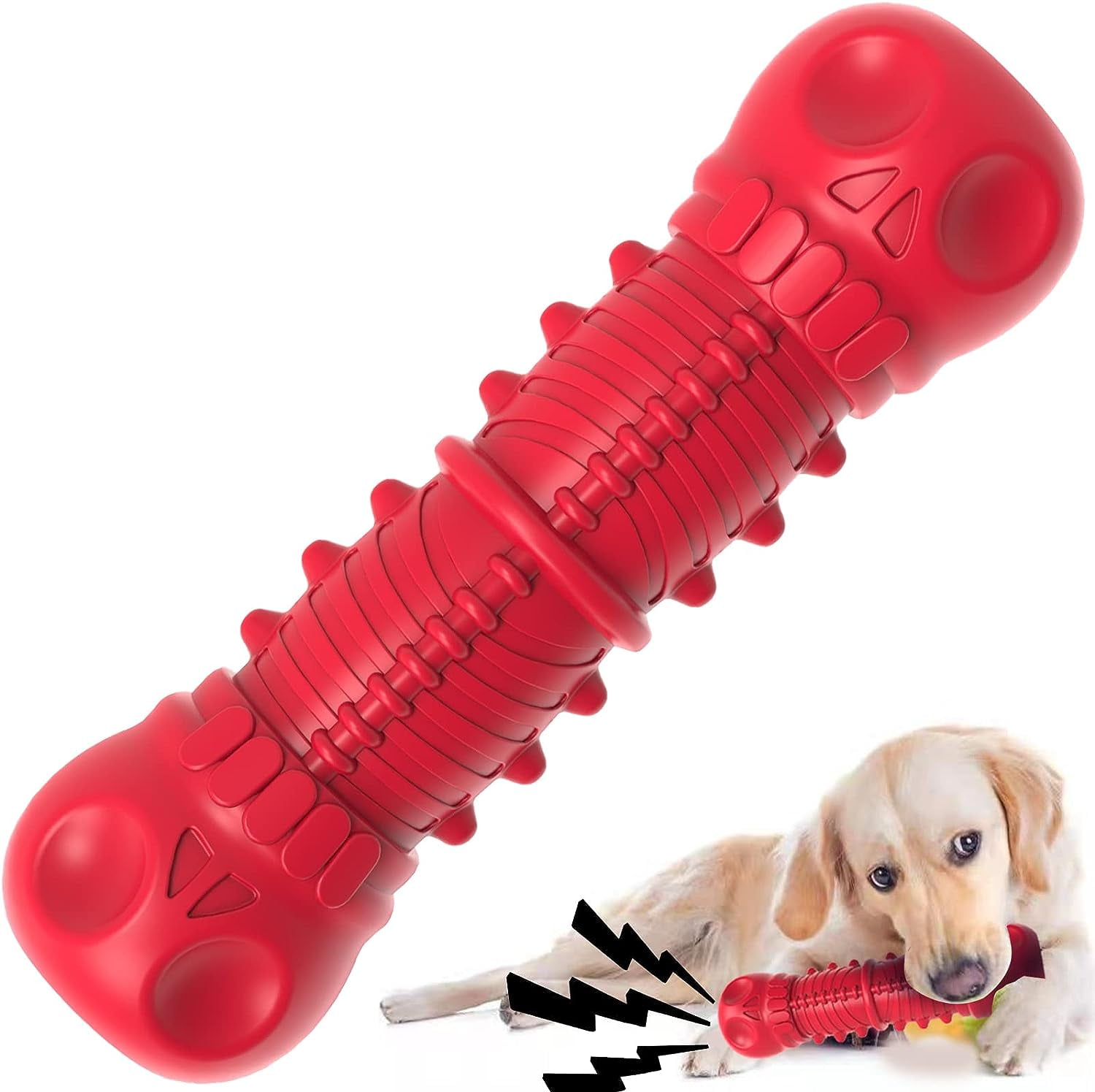 Extra large dog squeak toys for dogs who love to chew, indestructible dog chew toys for large and medium dogs, durable dog toys, sturdy dog ​​toys made of natural rubber