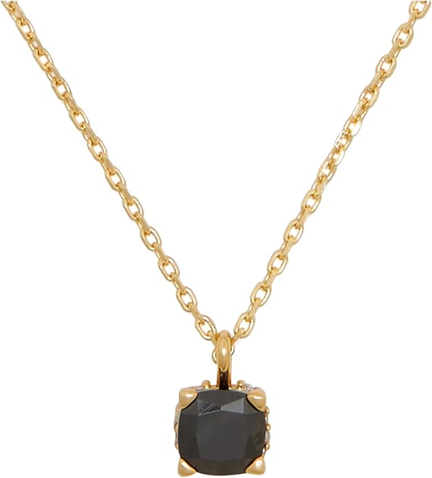 6mm Square Pendant, Jet, One Size