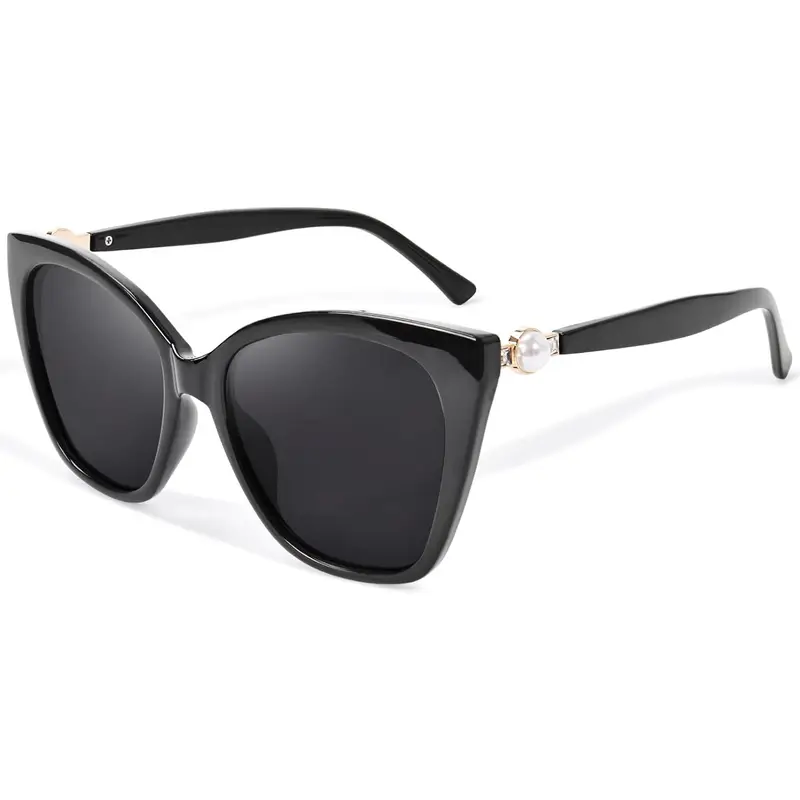 OPTOFENDY Women's Oversized Square Cat-Eye Fashion Glasses Protection - Black