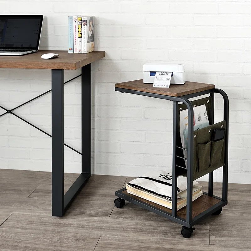 Modern Metal Sofa Side Table Coffee Tables for Sale Living Room Furniture Small Black Round Coffee Table with Wheel