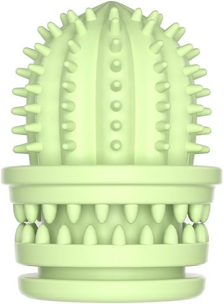 Dog Chew Toys, Cactus Dog Toothbrush Teeth Cleaning Toys, Tough Dog Toys for Aggressive Dog Bites, Rubber Dog Toys, Pet Interactive Toys (Green) ﻿