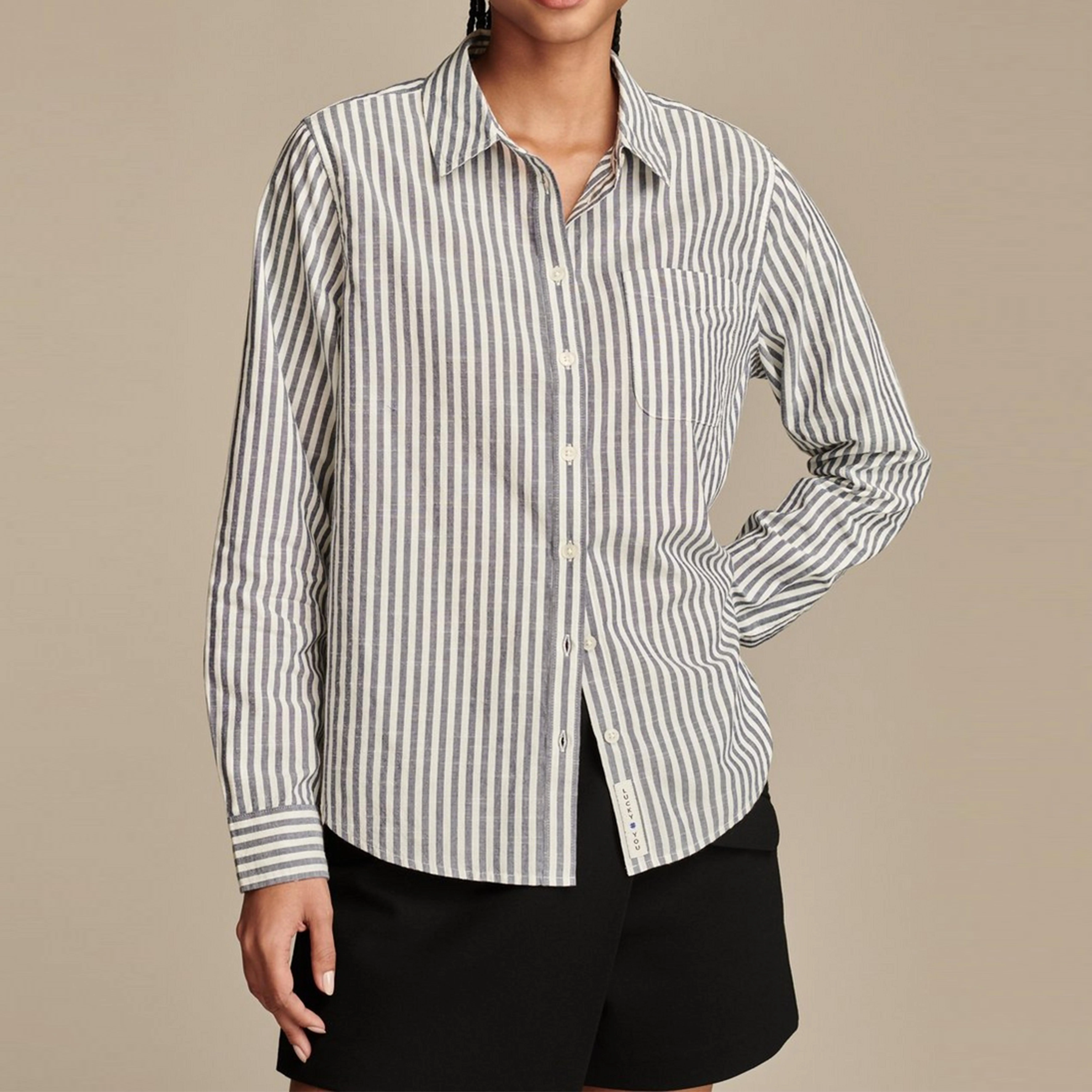 Classic Striped Cotton Button-Down Shirt