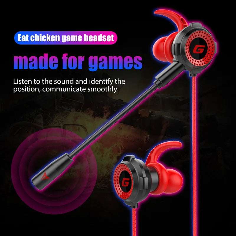 G20 Gaming In-ear Headphones Wired Noise-cancelling Mobile Game Computer Headset with Microphone PUBG Earphones Accessories