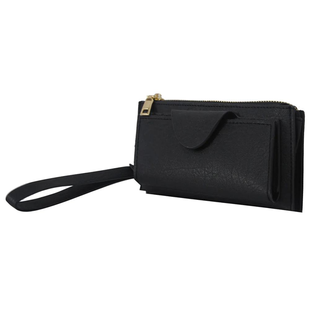 Compact Black Wristlet Wallet