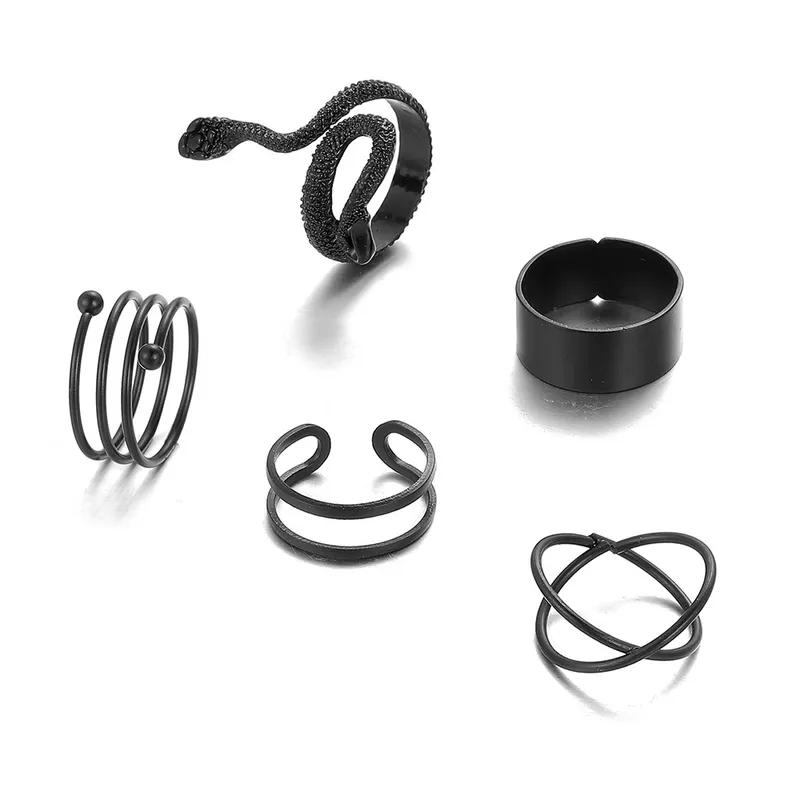 Moon Heart Zircon Open Ring Set