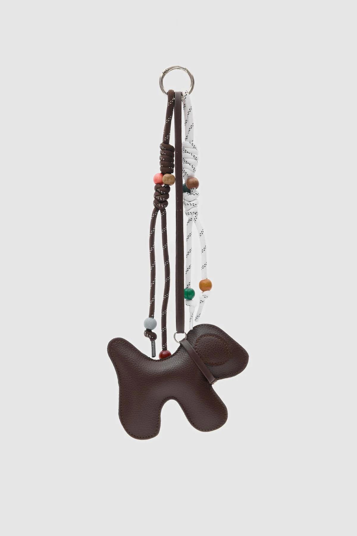 Charming Canine Leather Keychain