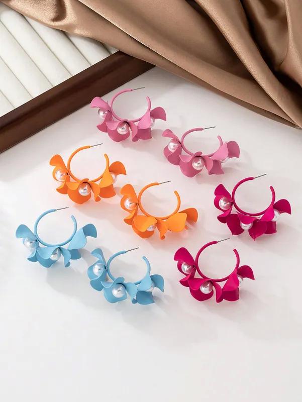 Floral Hoop Earrings