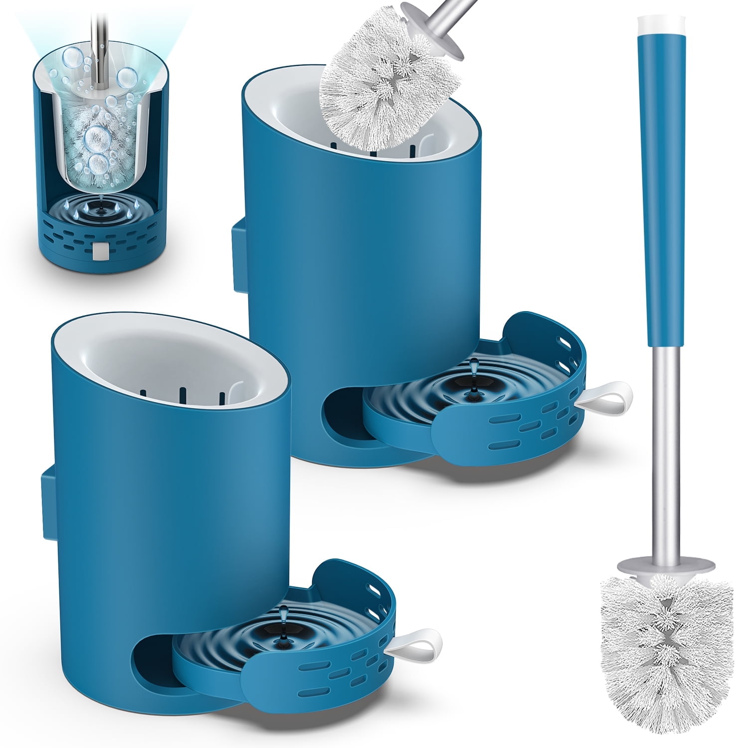 Toilet Brush and Storage Holder Set 2 Piece Bathroom Toilet Bowl Cleaner Brush