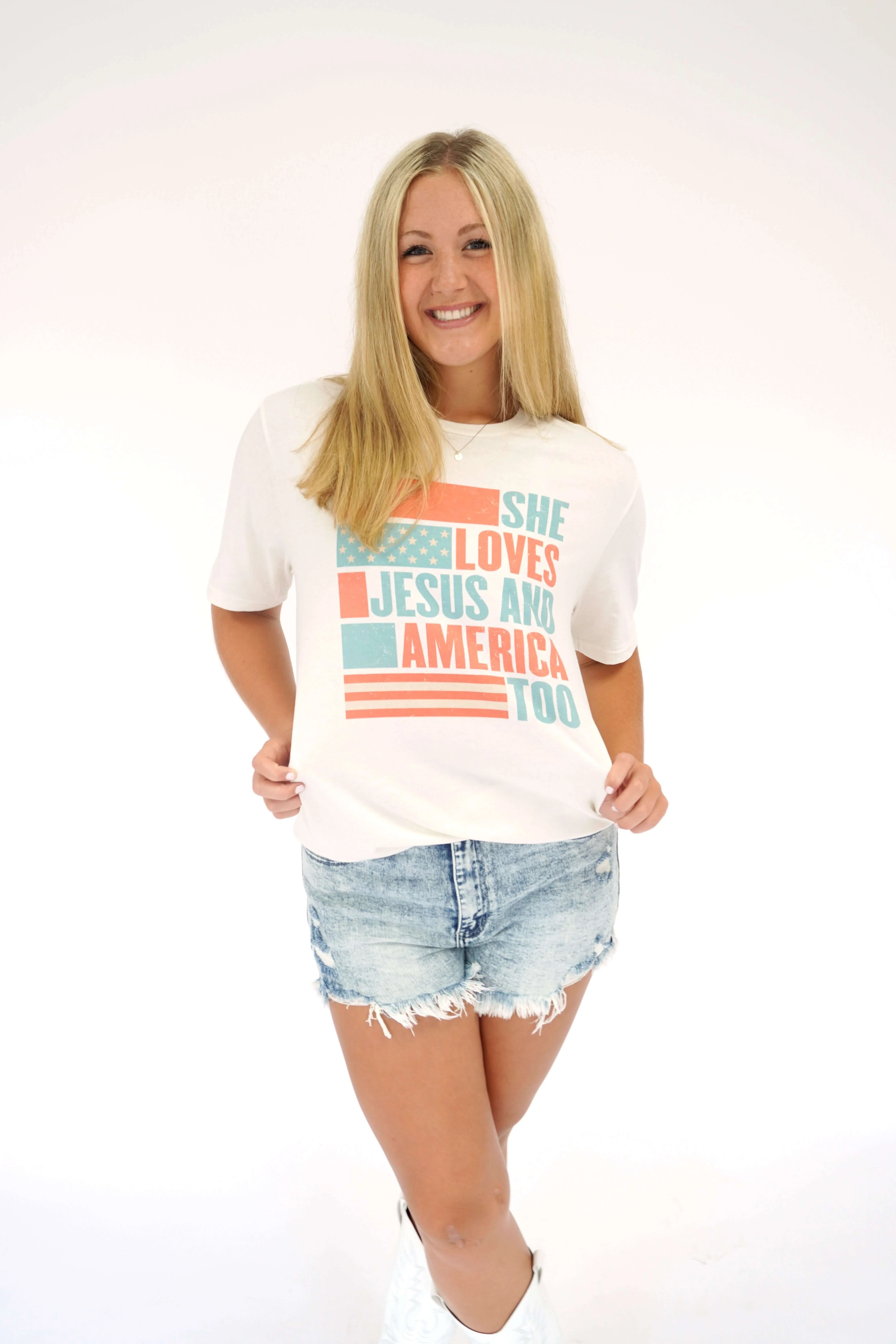 “She Loves Jesus and America Too” Tee