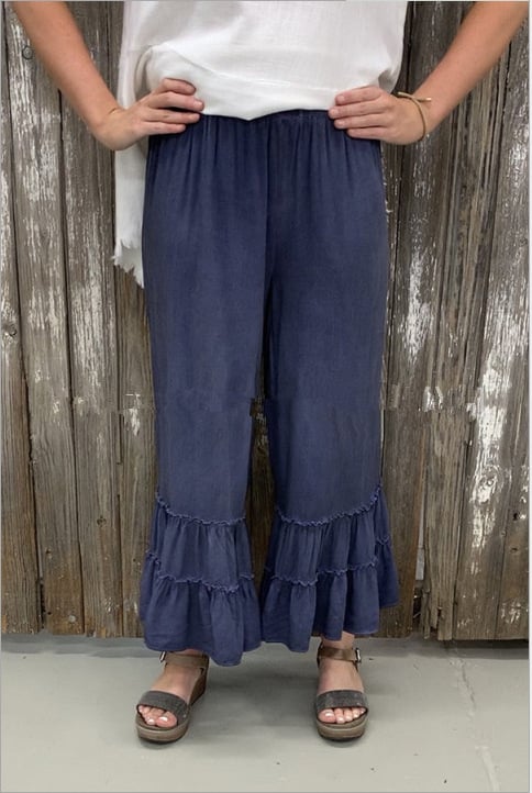 Fashion casual cotton linen solid color pleated pants