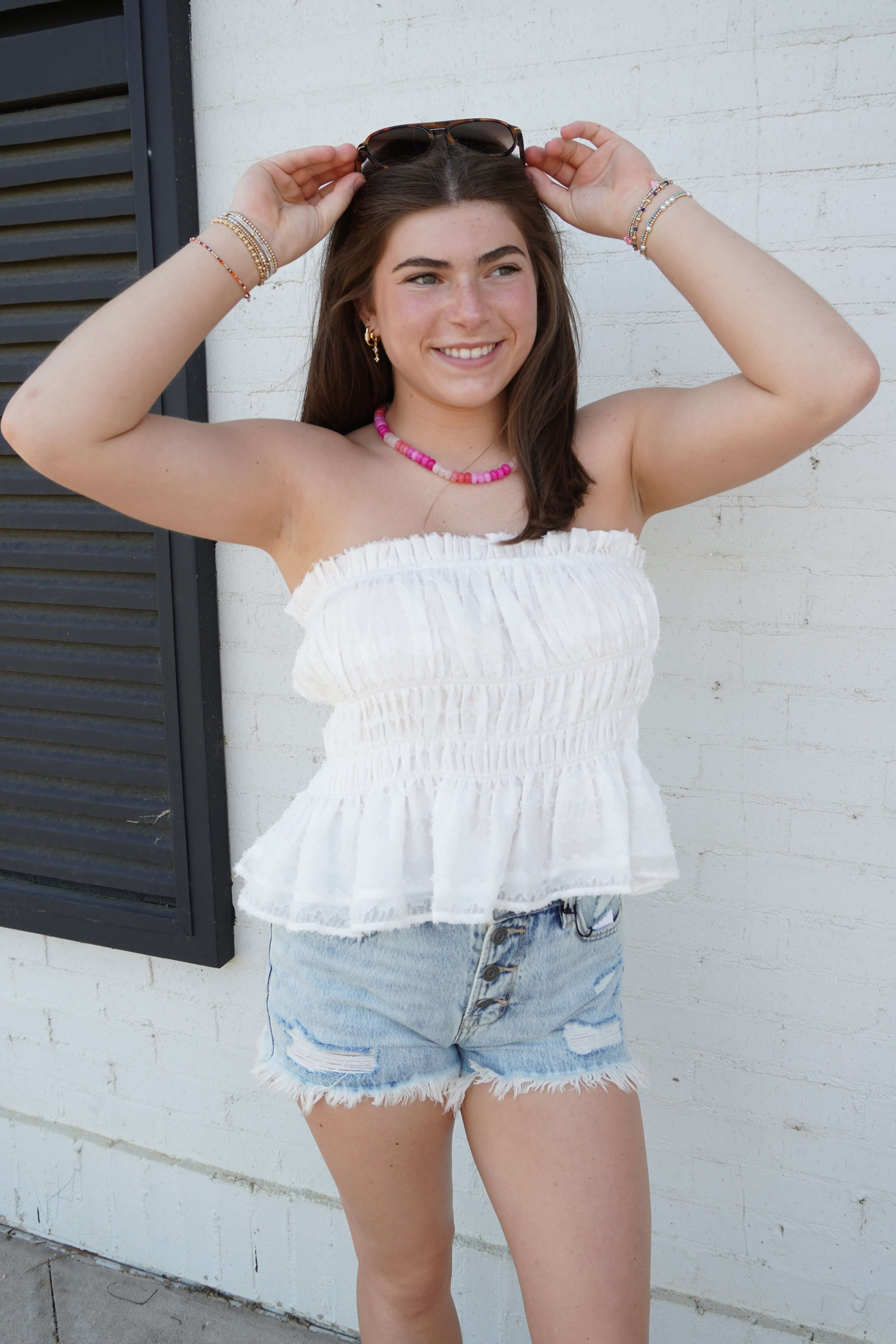 Coastal Breeze Strapless Top