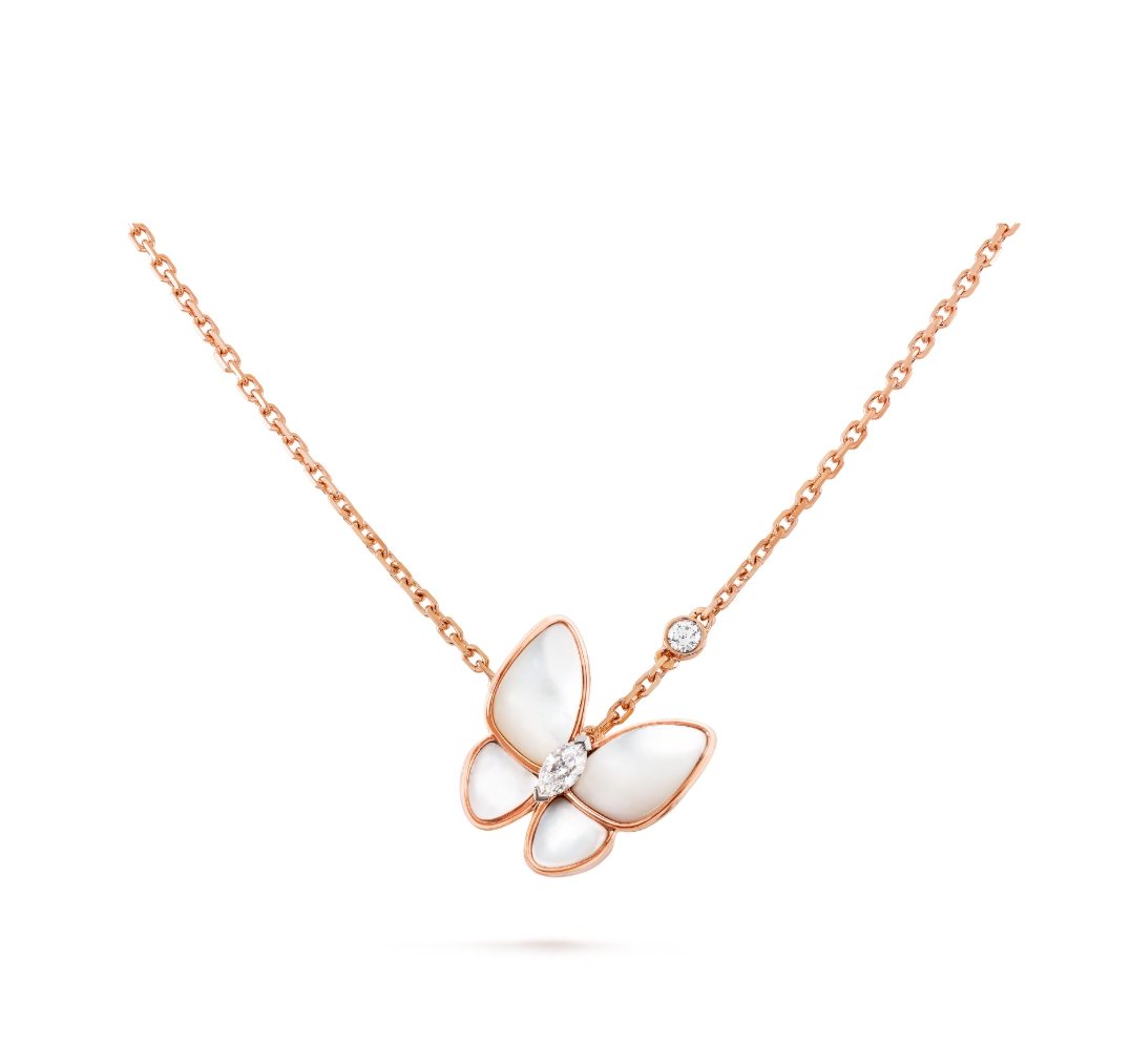 Two Butterfly pendant , Mother-of-pearl