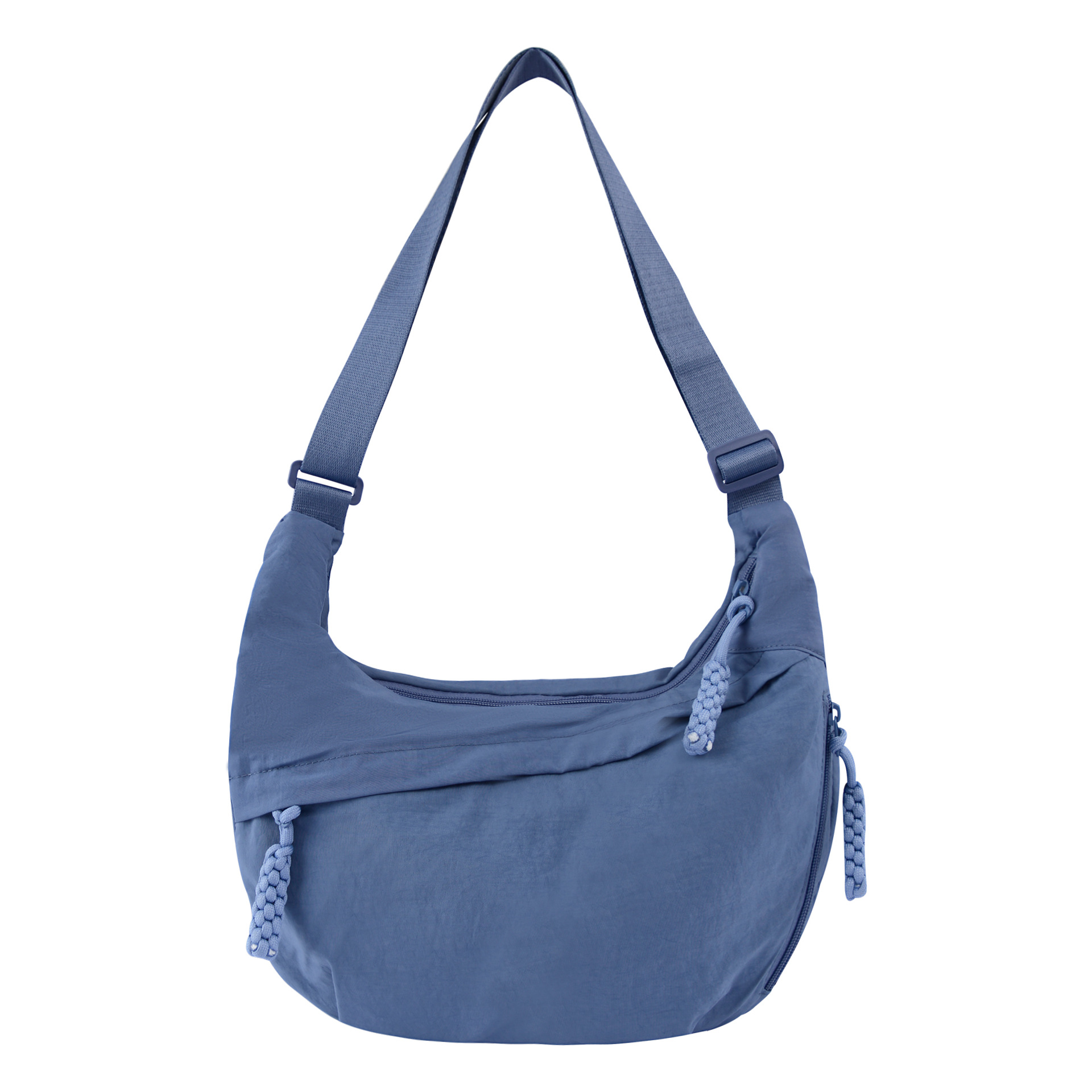 Nylon crossbody dumpling bag blue