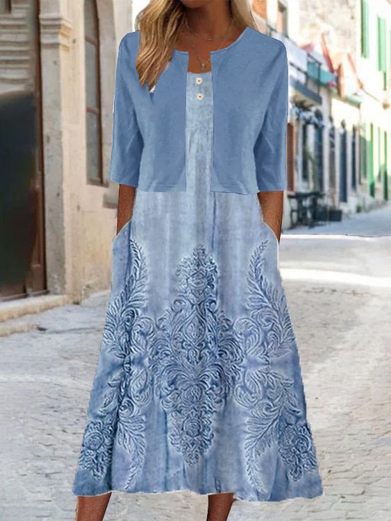 Abstract Casual Loose Two-Piece Set