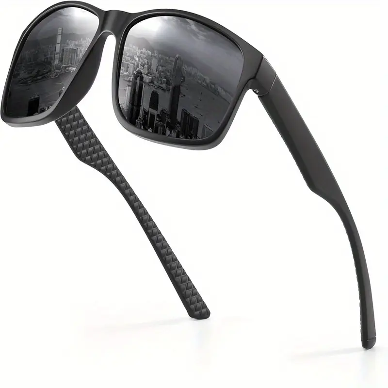 Men'S And Women'S Glasses, Shielding, Black Square Design, Ideal - Black