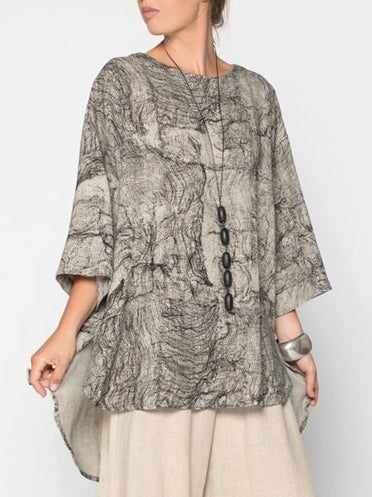 Marble Print Versatile Classic Top