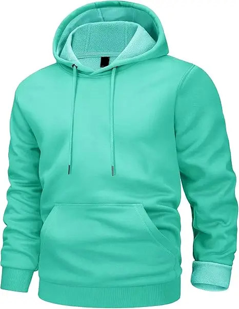 Pengaiming Men's Active Hoodies Fleece Lined Sweatshirts Casual Athletic Workout Pullover With Kangaroo Pocket Winter Warm Sport Sweatshirt