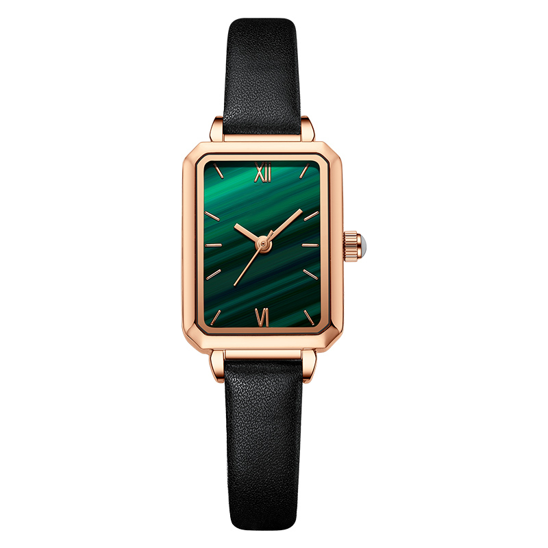 Shuru Small square watch simple ladies quartz watch waterproof square watch small green watch female